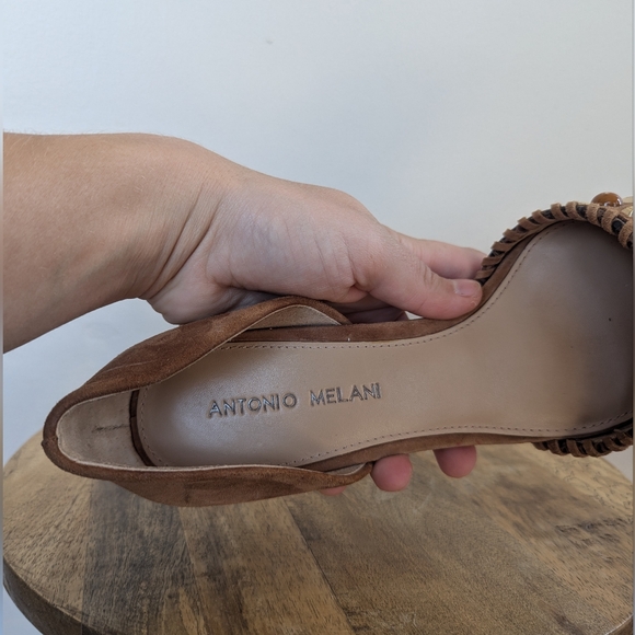 Antonio Melani Vivica Russet/Brown Beaded/Studded Suede Heels (SIZE 8) - Picture 8 of 11